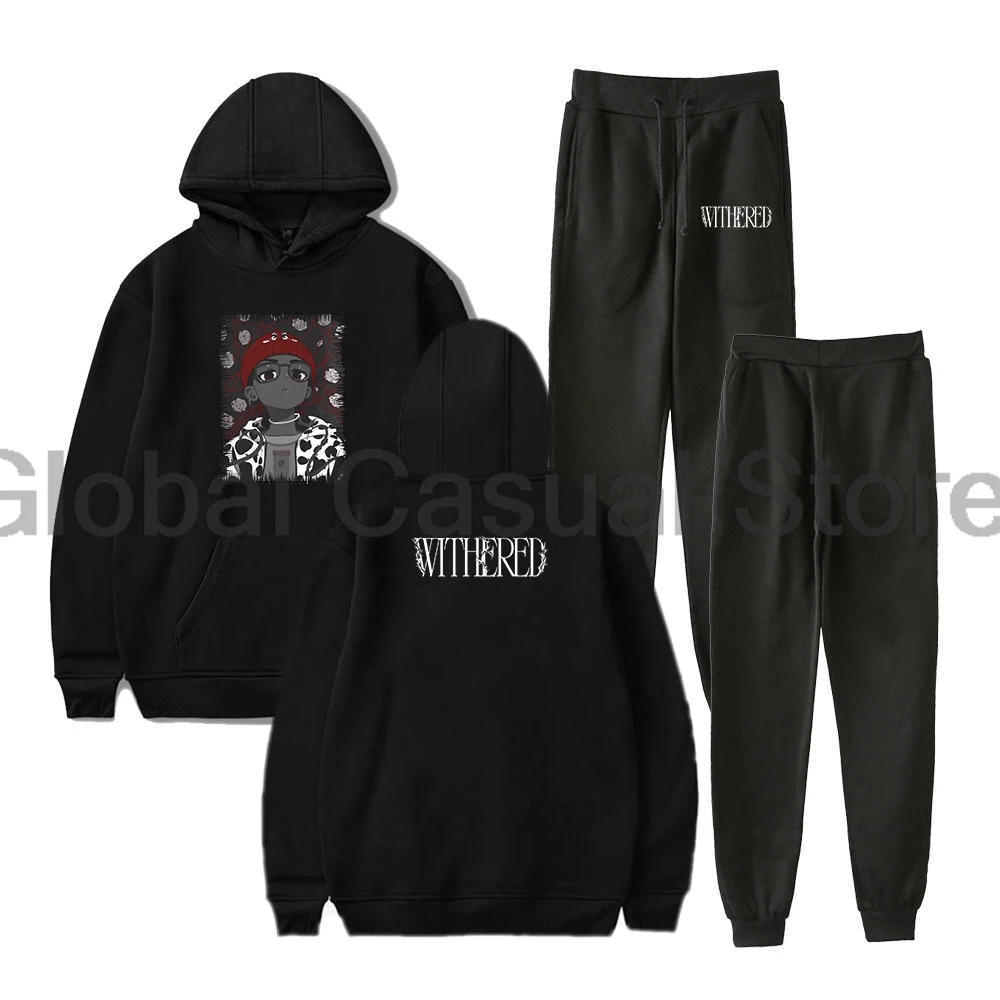 

D4vd Withered Kawaii 2025 Anime Hoodies Jogger Pants Two Piece Set Sweatshirts+Sweatpants Women Men Trendy Outfit Sets