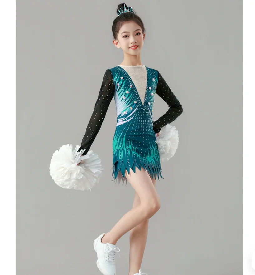 New Sparkling Fitness Art Gymnastics Student Cheerleading Performance Uniform
