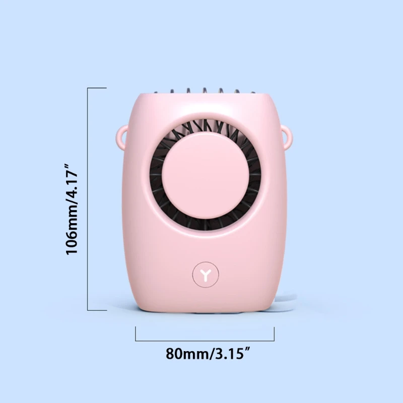 D0AB Hängender Halsventilator, persönlicher Halsketten-Luftkühler, wiederaufladbarer Mini-USB-Ventilator mit Umhängeband für