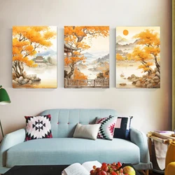 Fai da te dipinto a mano con i numeri Kit albero del raccolto al fiume in autunno paesaggio pittura acrilica Canva Art Gift decorazione della casa