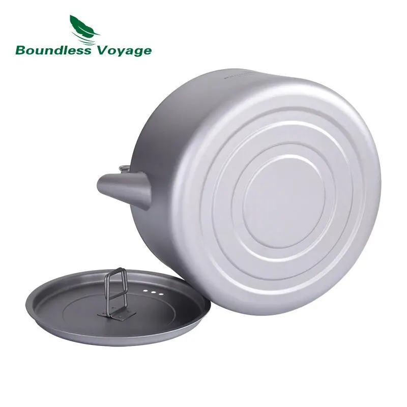 Czajnik do herbaty Boundless Voyage Titanium 700/1000ml ze składaną rączką Outdoor Camping Cookware Ultralekki przenośny czajniczek