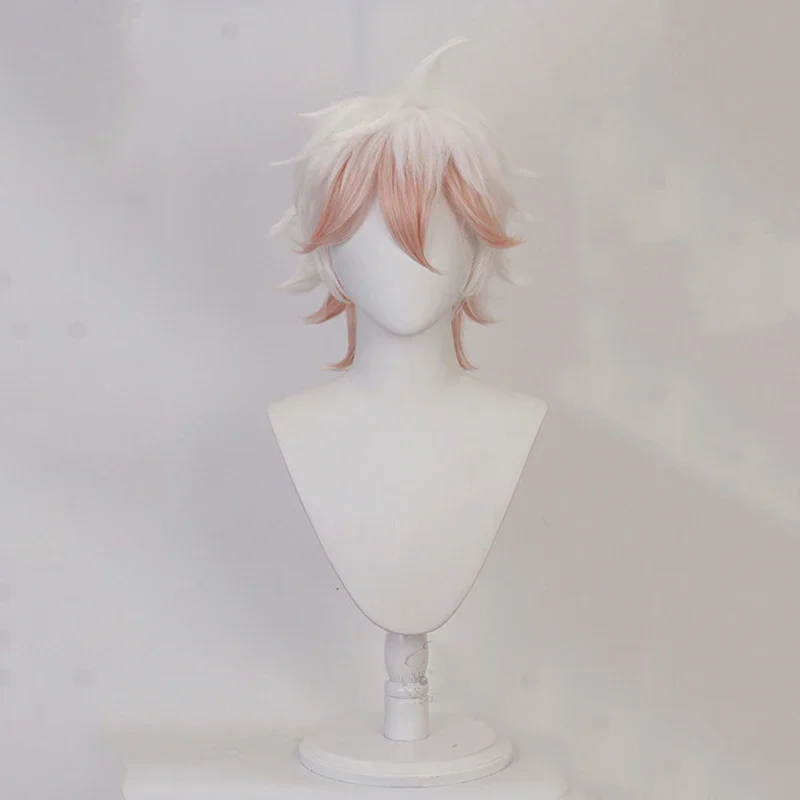 Парик для косплея Nagito Komaeda, термостойкие синтетические искусственные волосы с розовым и белым градиентом, реквизит для Хэллоуина, игры Super Dangan Ronpa 2