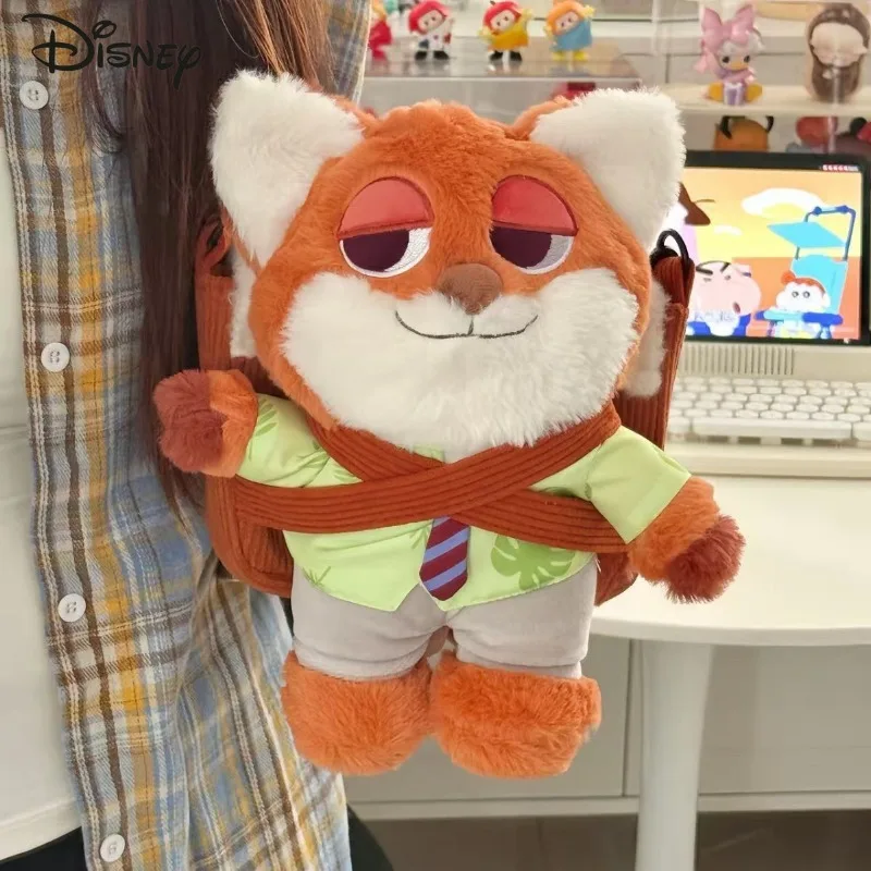 

Disney New Women's Doll Bag Fashion High Quality Corduroy Student Crossbody Bag Cartoon Cute Versatile Girl Storage Backpack