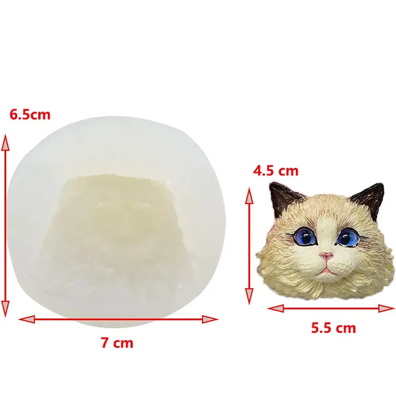 3D Cat Silicone Cake Topper Decor Fondant Sugarcraft Molds Chocolate Baking Soap Aromatherapy Clay Wax Candle Making Mould Tool