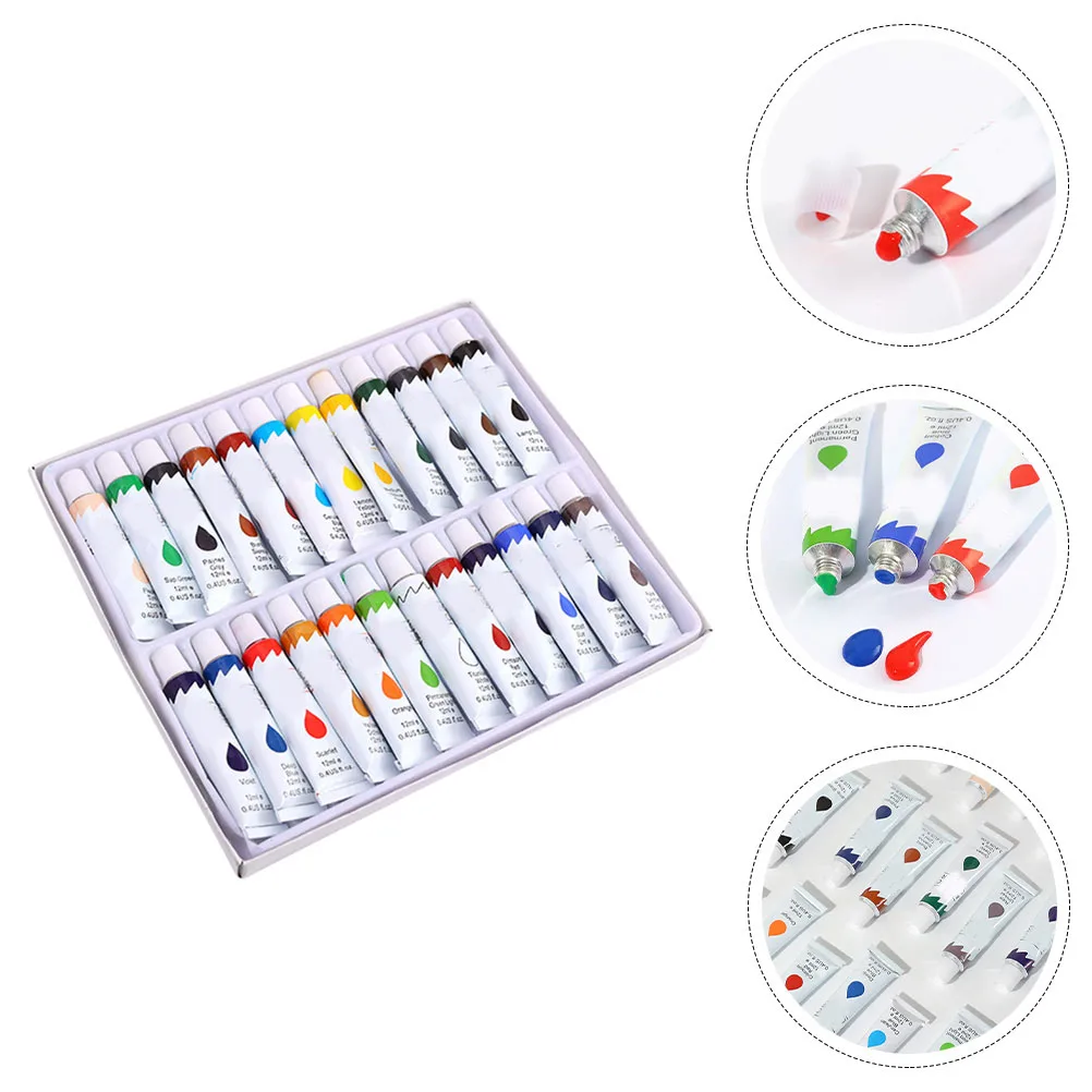 

Safe Material Acrylic Paint Set Long-Lasting Use Fine Workmanship Suitable Paper Canvas Wood Ceramics Fabrics Art Supplies