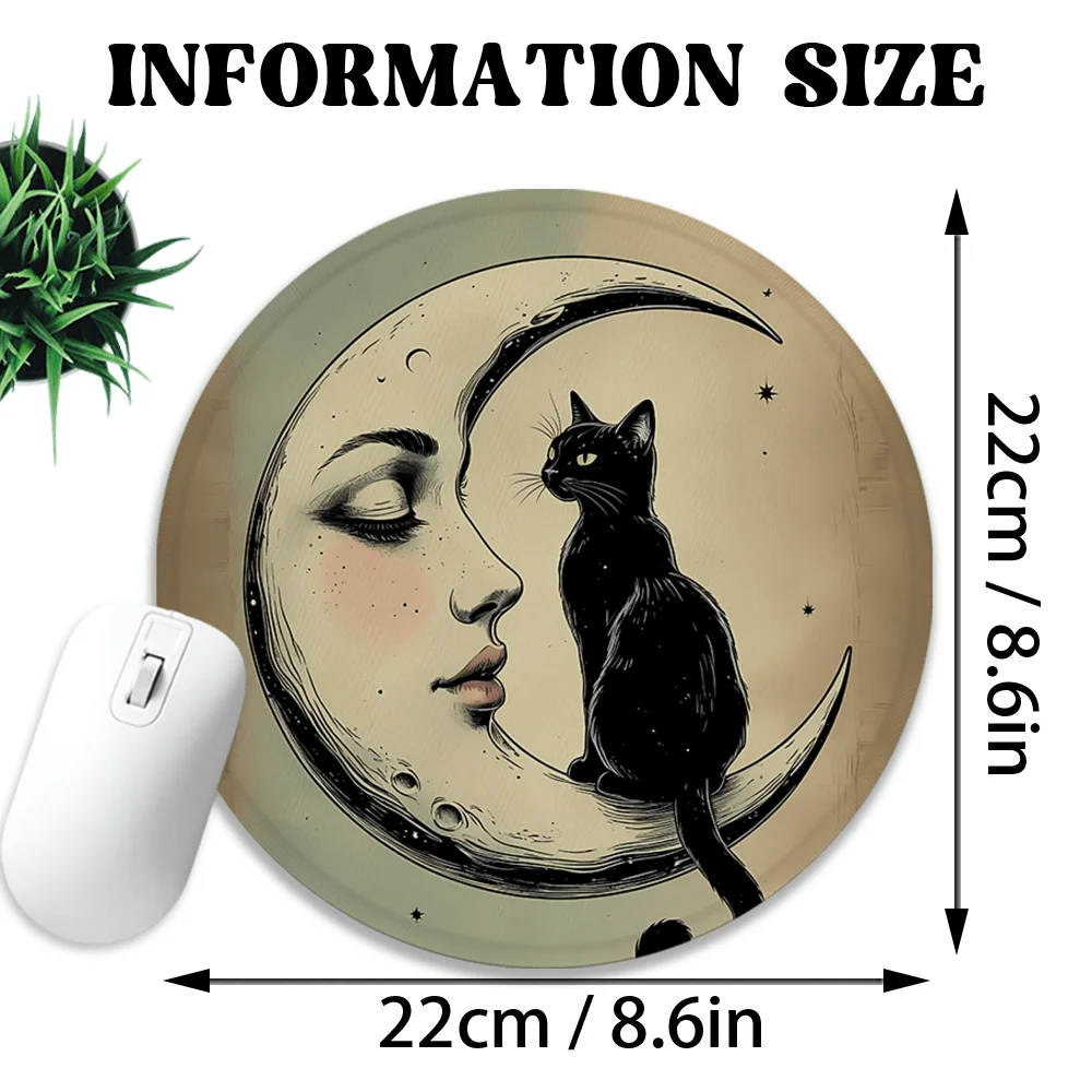 The Moon and cat-themed mouse pad is made of durable rubber and is easy to clean. It is a high-quality computer game accessory