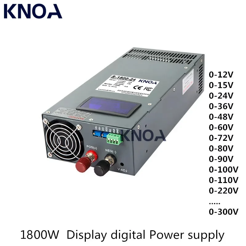 1800W 2000W Adjustable Switching Power Supply DC 0-12V 15V 24V 36V 48V 60V 72V 80V 90V 110 220V DC Digital Display Power Supply