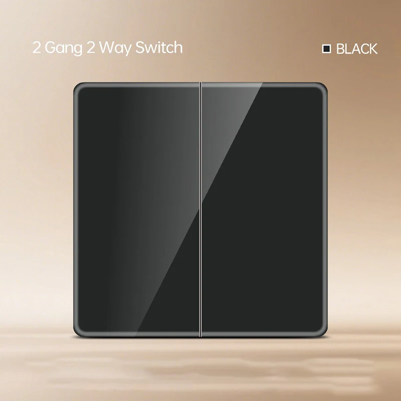 Tempered Glass UK Socket Export Switch Panel 86 Black Single Two Gang Single Double Control Household Wall Power Accessory