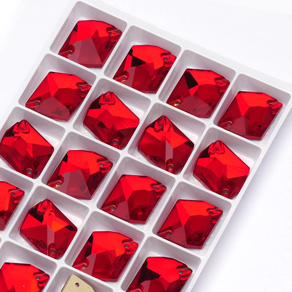 Hellrote K9-Glas-Diamantperlen DIY Näh-Kristallsteine Flache Strasssteine zum Aufnähen für Kleider, Kleidungsstücke, Taschen – Detail 11