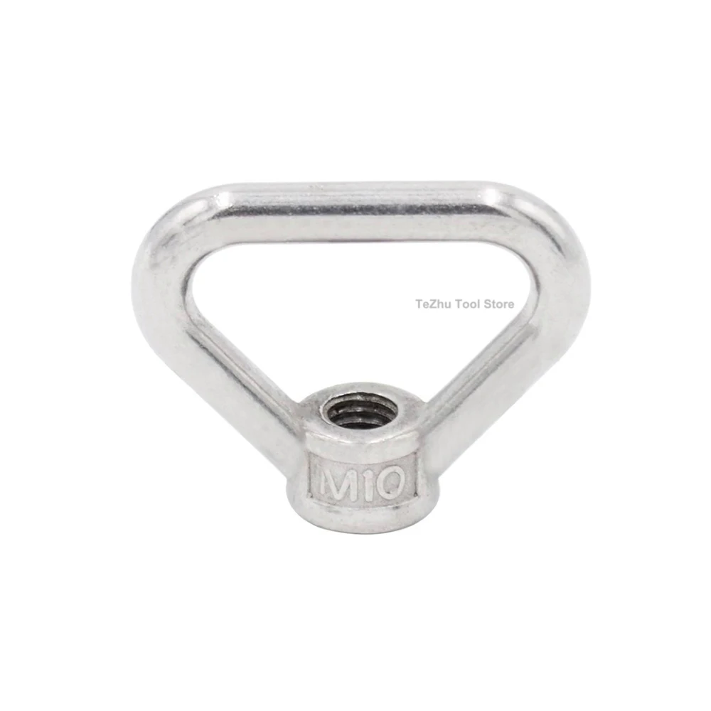 1PCS Eye Nuts Stainless Steel Marine Lifting Eyenut Triangle Nuts Loop Hole For Cable Rope Lifting M8 M10 M12 M14 M16 M20 M24