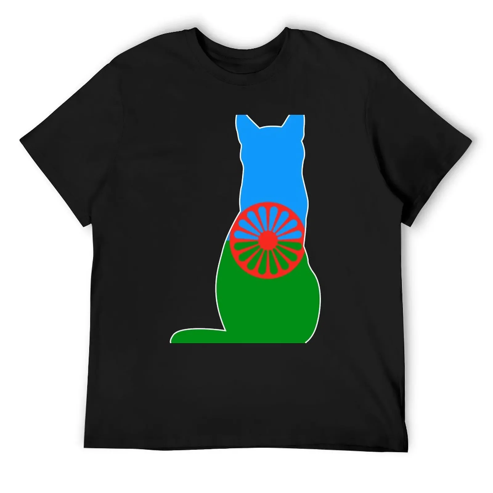 

Romani Cat Flag T-Shirt plus size clothes essential t shirt Man t-shirt men t shirts high quality