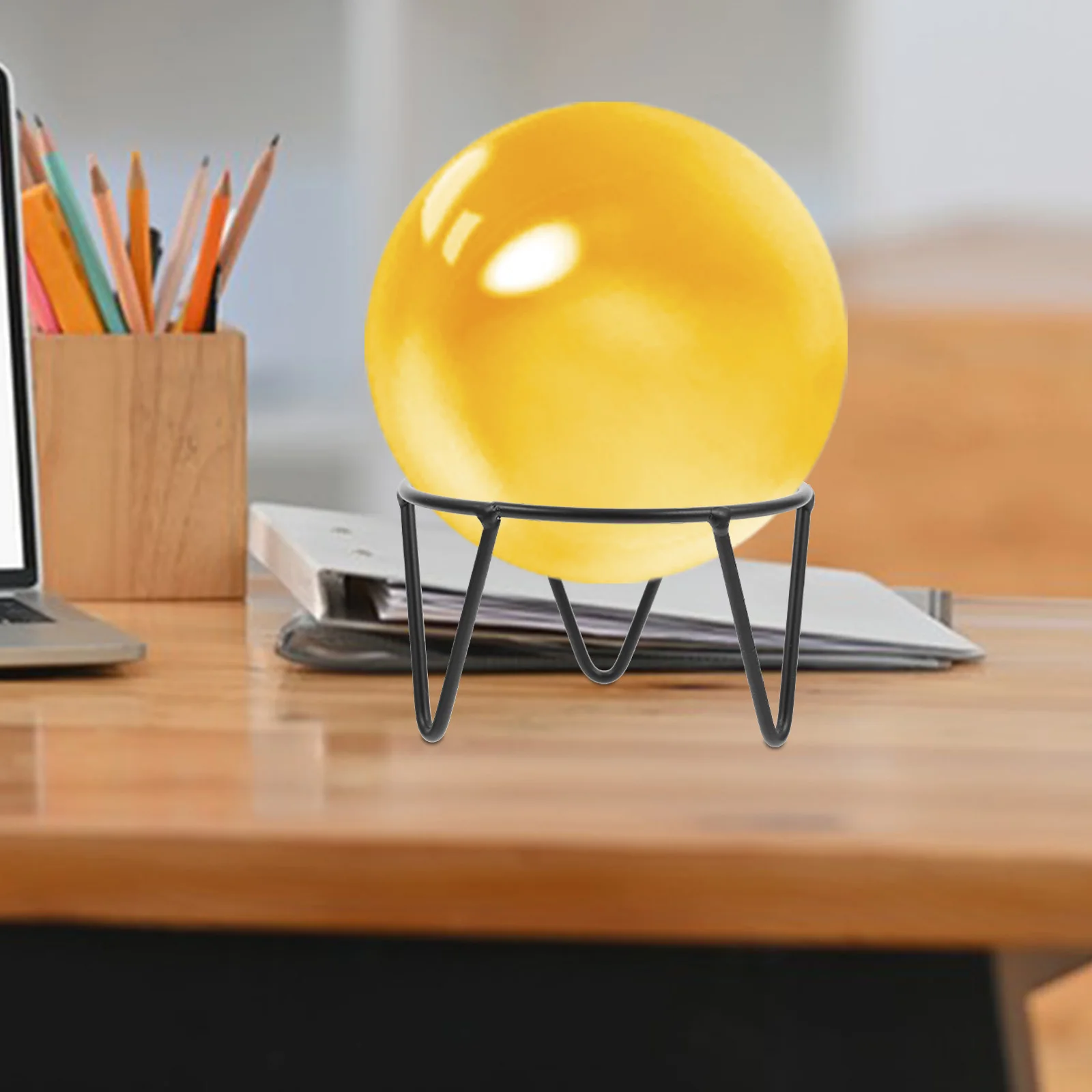 Base per esposizione da costruzione in ferro con sfera di cristallo, dimensioni per cristalli, rocce, uova, supporto per decorazioni per globo da giardino