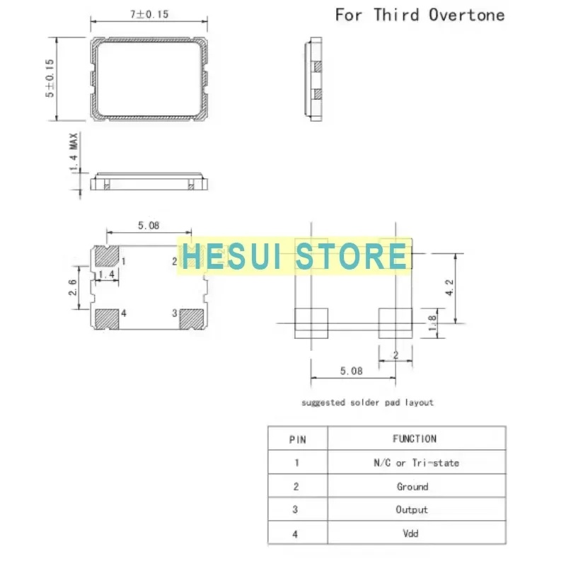 1/5/10pcs Active Chip crystal 5V S7D48.000000A20F30T 7050 OSC 48MHZ