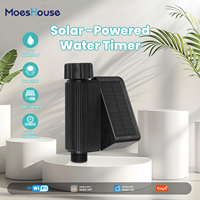 MoesHouse Tuya UK WiFi Solar Power Water Timer Meter IP65 Waterproof Brass Inlet With Soil Temperature Humidity Sensor Detector