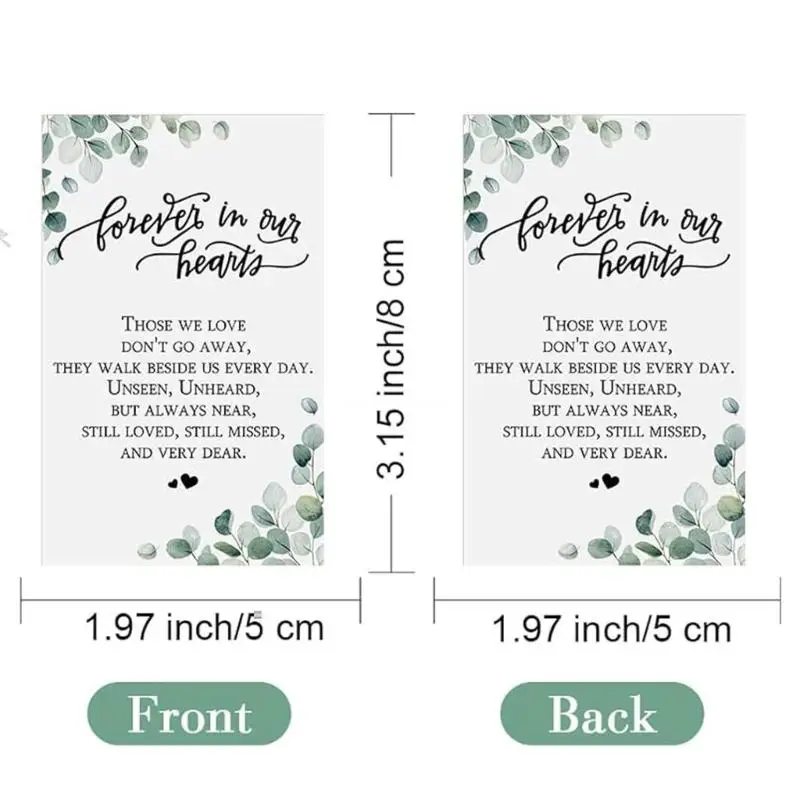 Plant Leaf Thinking of You Greetings Card Bereavement Prayer Cards for Funeral Dropship