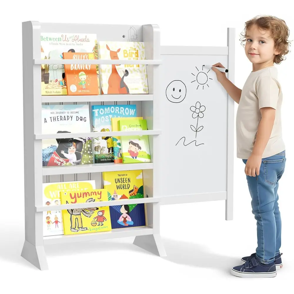 

Раздвижная доска для детской мебели Монтессори, маркеры для сухого стирания — деревянная книжная полка для малышей для детской комнаты, спальни