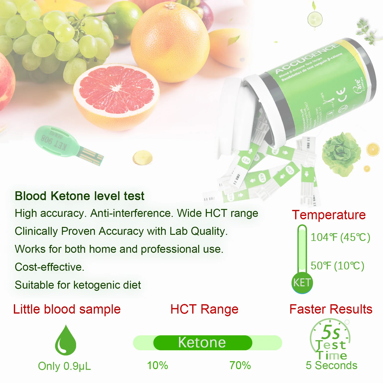 Multi-function Blood Ketone Meter Kit with Ketone Test Strips, Ketone Monitoring for Keto Diet, Ketosis, Fast & Accurate Results - Image 4