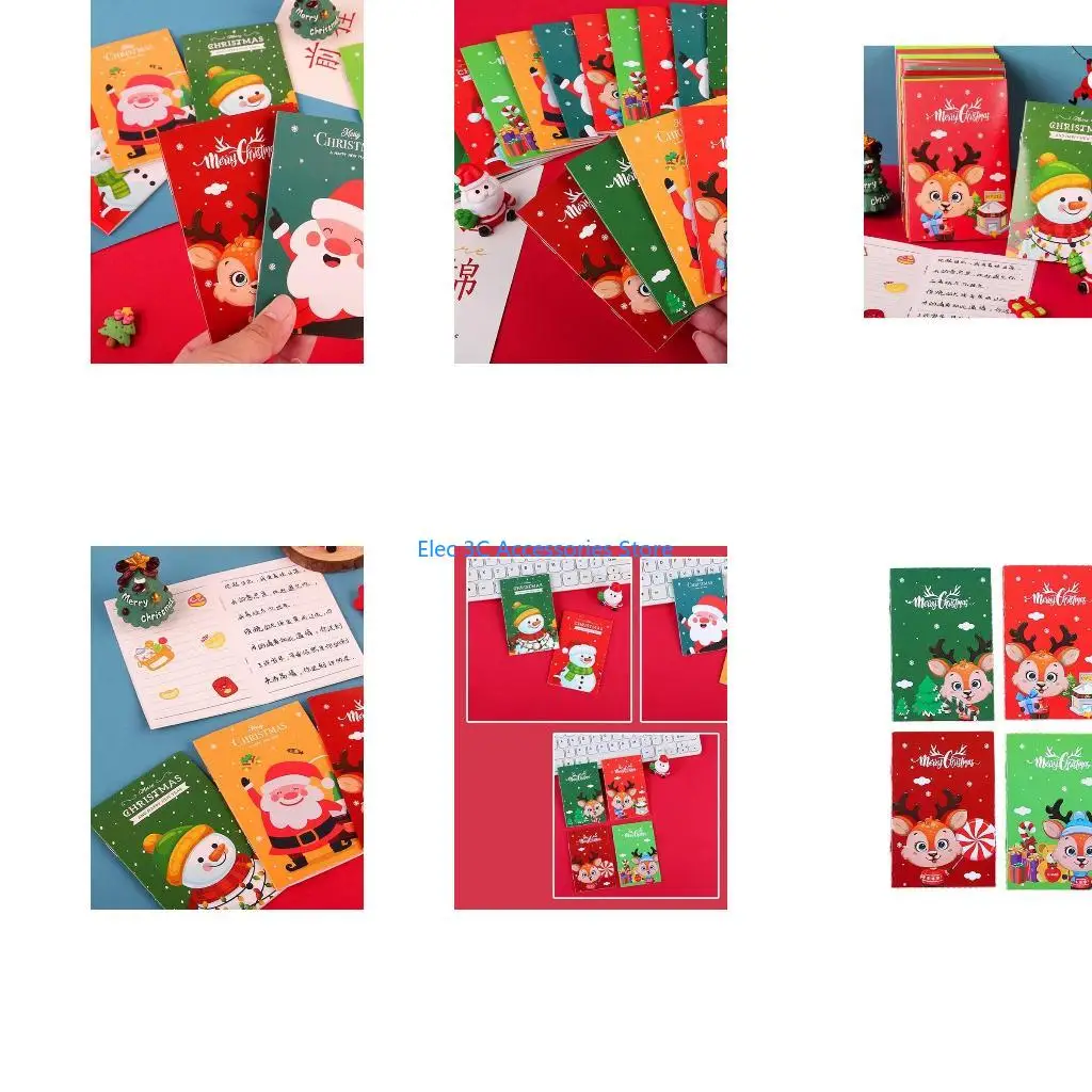 Y51A 10Pcs Cartoon Chritmas Notepad Small Notebook To-do-list Pad Lined for Writing