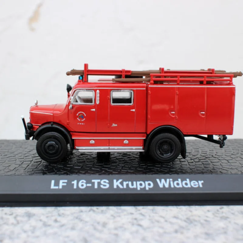 Diecast 1/72 escala motor de bombeiros lf 16 ts krupp widder escada antiga liga modelo de carro brinquedo colecionável presente lembrança exibição ornamento