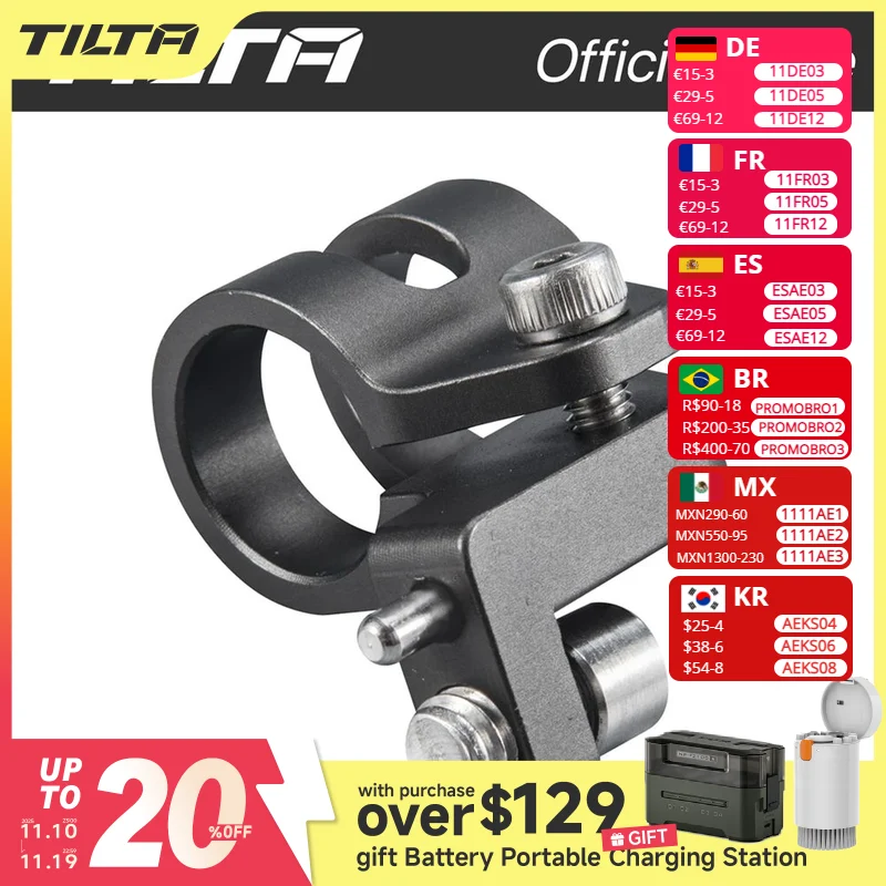 TILTA TA-BSRA-15-G 15mm Bottom Single Rod Holder & Top & Side adapter for Tilta BMPCC 4k 6K for GH5 for SONY A7M4 for Canon 5d