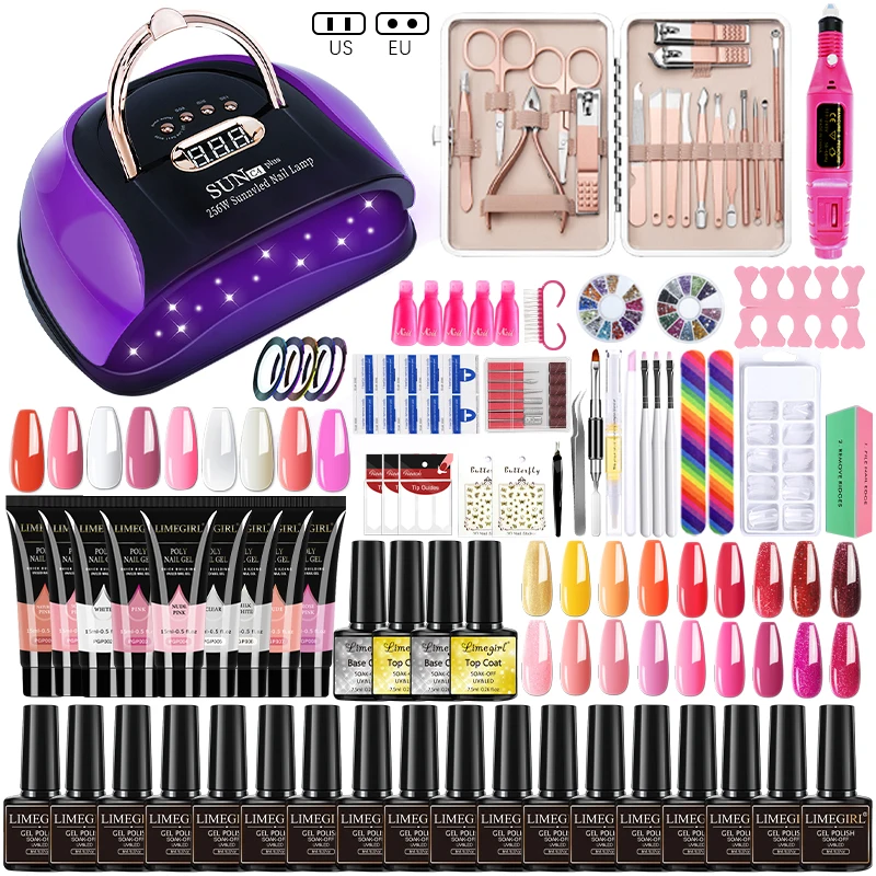 Nail Set UV LED Lamp Dryer With Soak-off Nail Gel Polish Kit Soak Off Manicure Tools Set electric Nail drill Nail Art Tools Sets