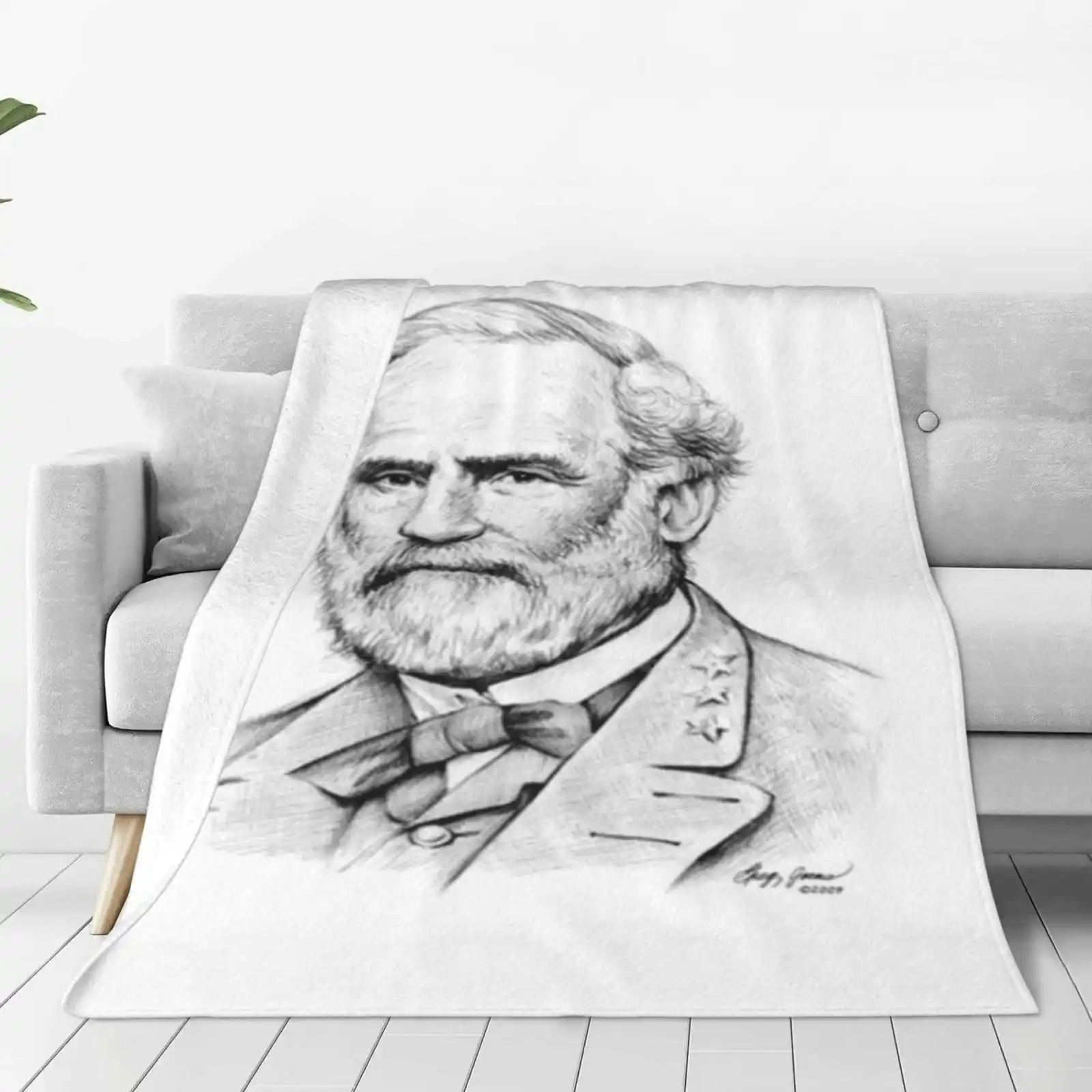 Robert E. Lee Creative Design Light Thin Soft Flannel Blanket Robert E Lee Dixie 1776 American Flag Civil War Confederate