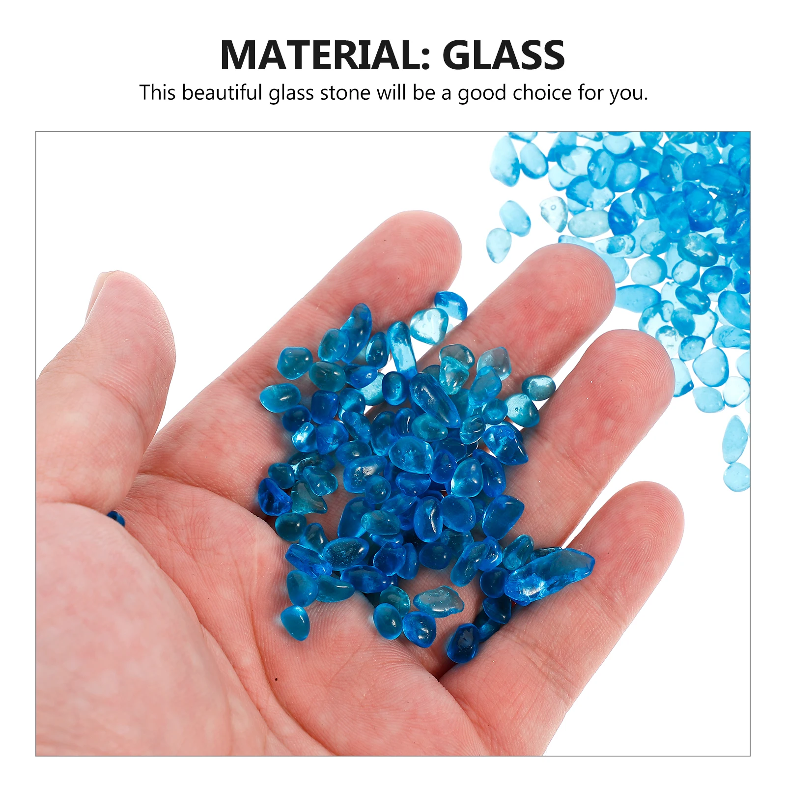 

1Pack Fish Tank Decor Glass Beads Blue Aquarium Stone for Vase Filler Potted Decoration DIY Craft Glass Gems Bottom Decor