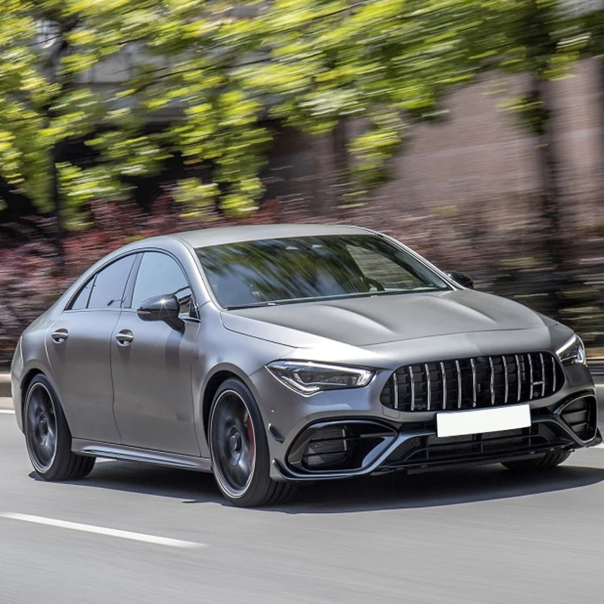 

Спойлер переднего бампера для Mercedes Benz CLA45 AMG C118 2020 2021, глянцевый черный спойлер на бампер, противотуманные фары, декоративная крышка