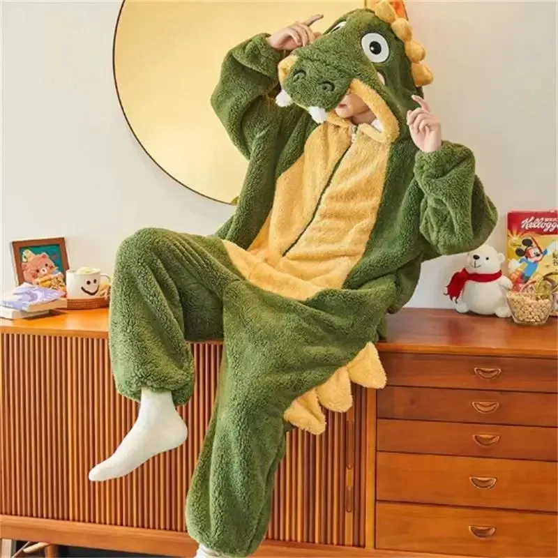 Kigurumi Adult Crocodile Cosplay Costume Halloween Animal Onesies Unisex Cartoon Pajamas Party For Female Male