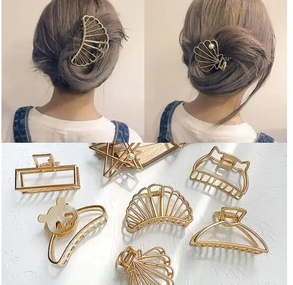 

Banana Clips Hair For Fine Hair 7pcs Hair Claws Hair Clips Barrettes Cute Gold Fashion Beauty Дитячі аксесуари для волосся