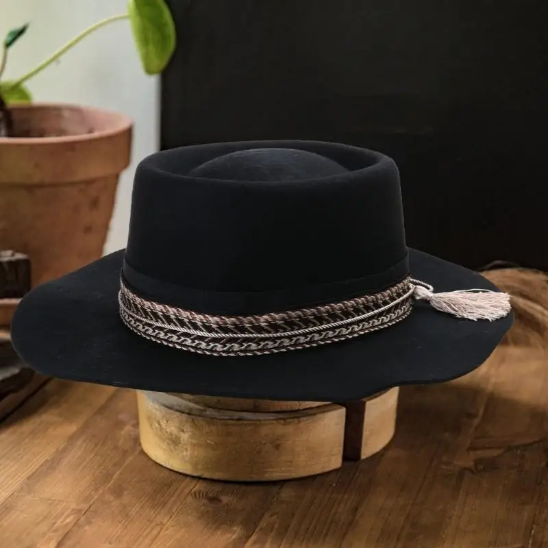 

A52E Classical Wide Brimmed Cowboy Hat Casual Hat Gift for Father Uncle