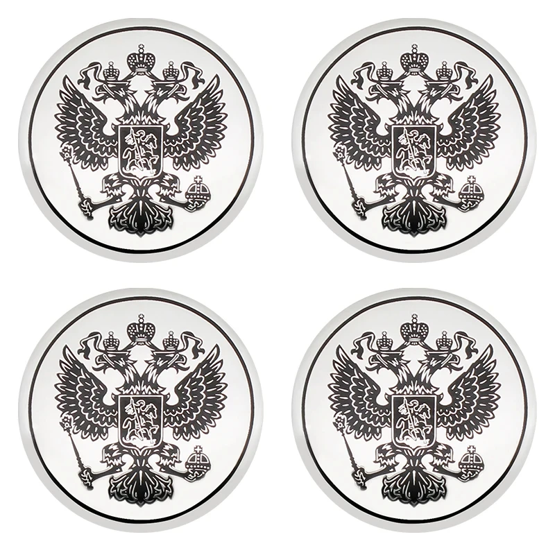 4PCS 56MM 60MM Russian National Eagle Emblem Wheel Center Hub Cap Car Rims Dust-proof Cover Hubcaps Sticker