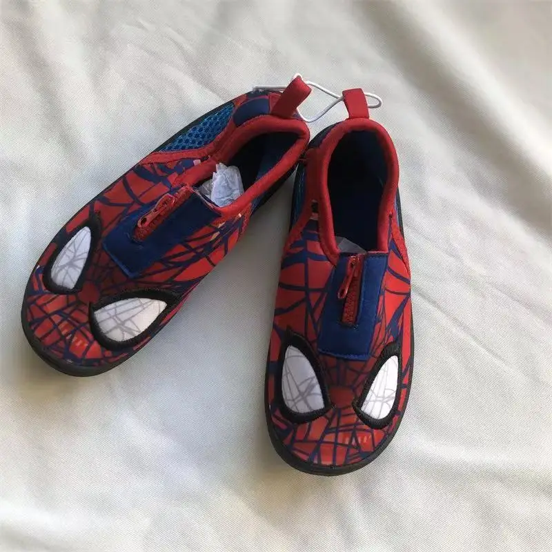 Disney ฤดูใบไม้ผลิฤดูร้อนเด็กทารกกีฬารองเท้าผ้าใบเด็กรองเท้าการ์ตูน Spiderman พิมพ์เด็กผู้หญิงนุ่มวิ่งผ้าใบรองเท้า