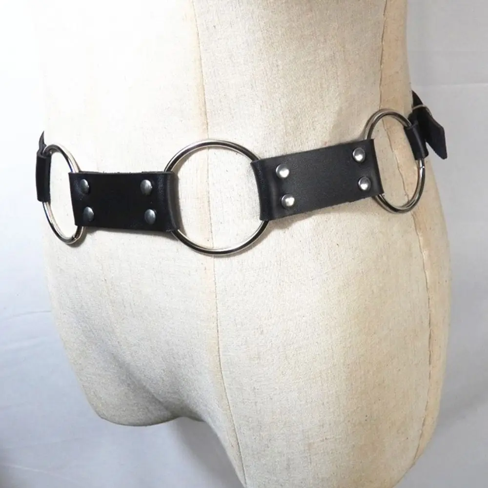كل مباراة الهيب هوب نمط خمر القوطية الشرير الخصر سلسلة المرأة حزام دائرة حلقة حزام فستان Cummerbands