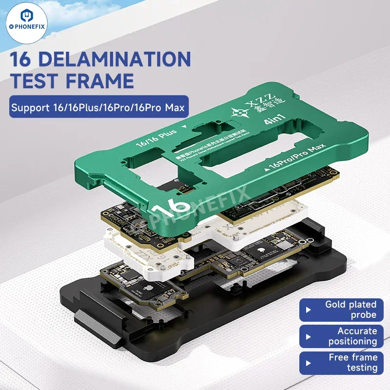 XZZ iSocket 4-in-1 Motherboard Test Fixture Holder for iPhone 16/16Plus/16Pro/16PM Logic Board IC Chips Function Repair Platform