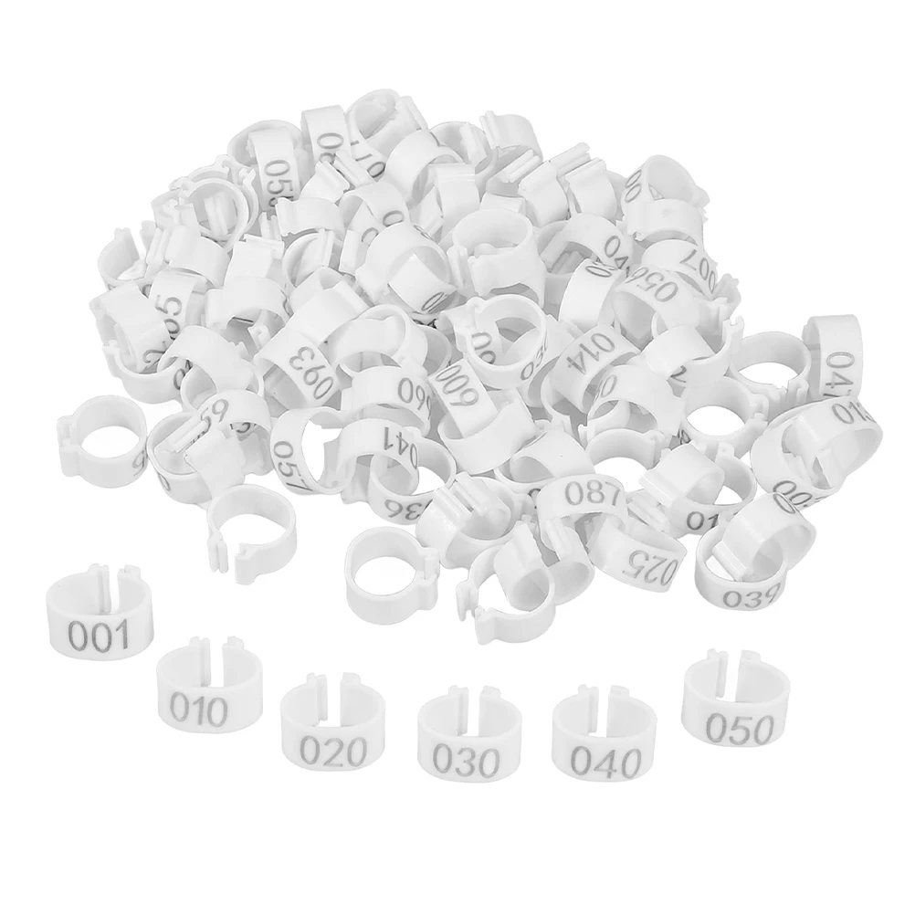 

100Pcs Pigeon Foot Rings Numbered Colorful Durable ABS Material Leg Bands for Identification Homing Marker