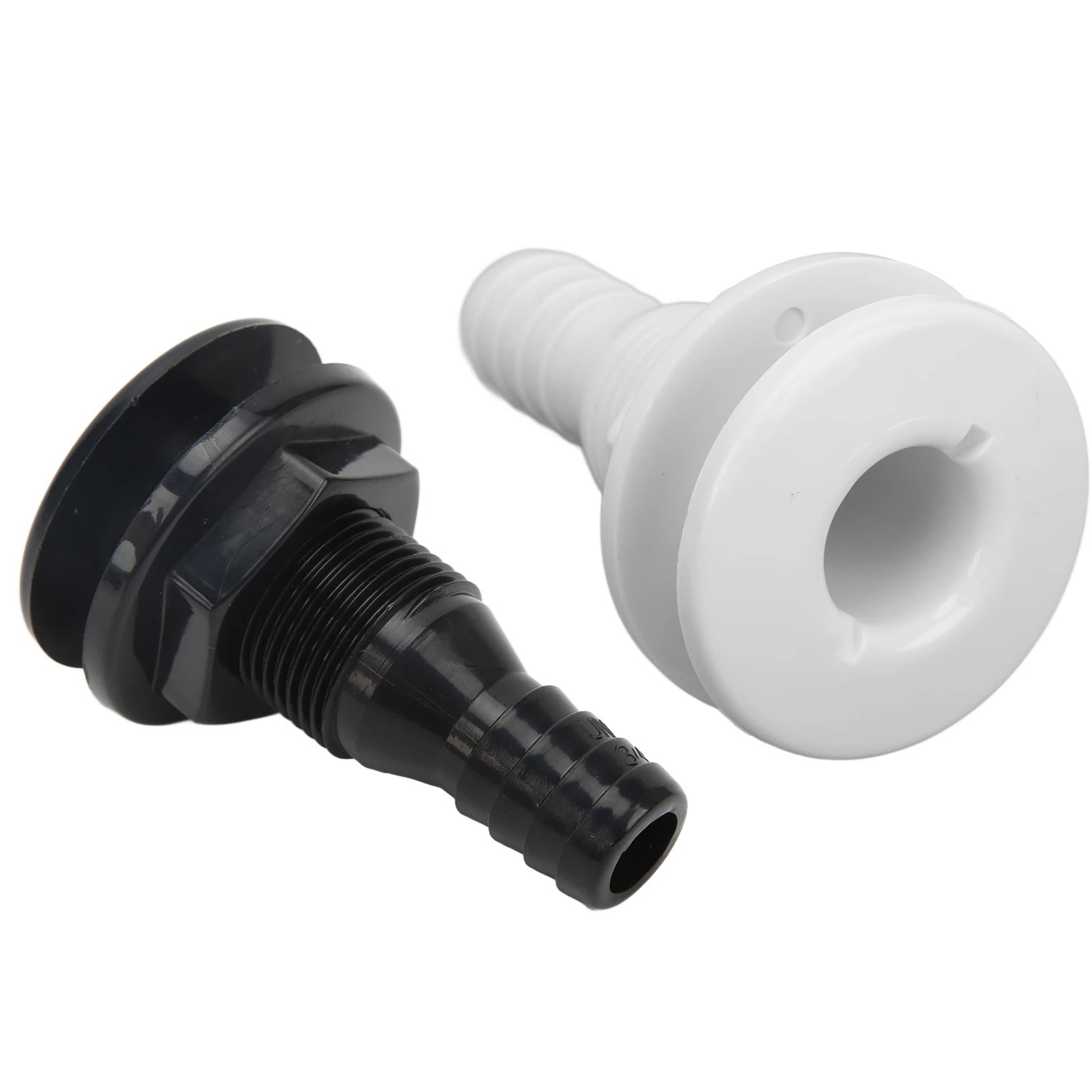 Boats Fitting Drain Scupper Boat Through Hull Connector 3/4in ABS Plastic Hose Coupling Drain Outlet Accessory Thru Hull Fitting