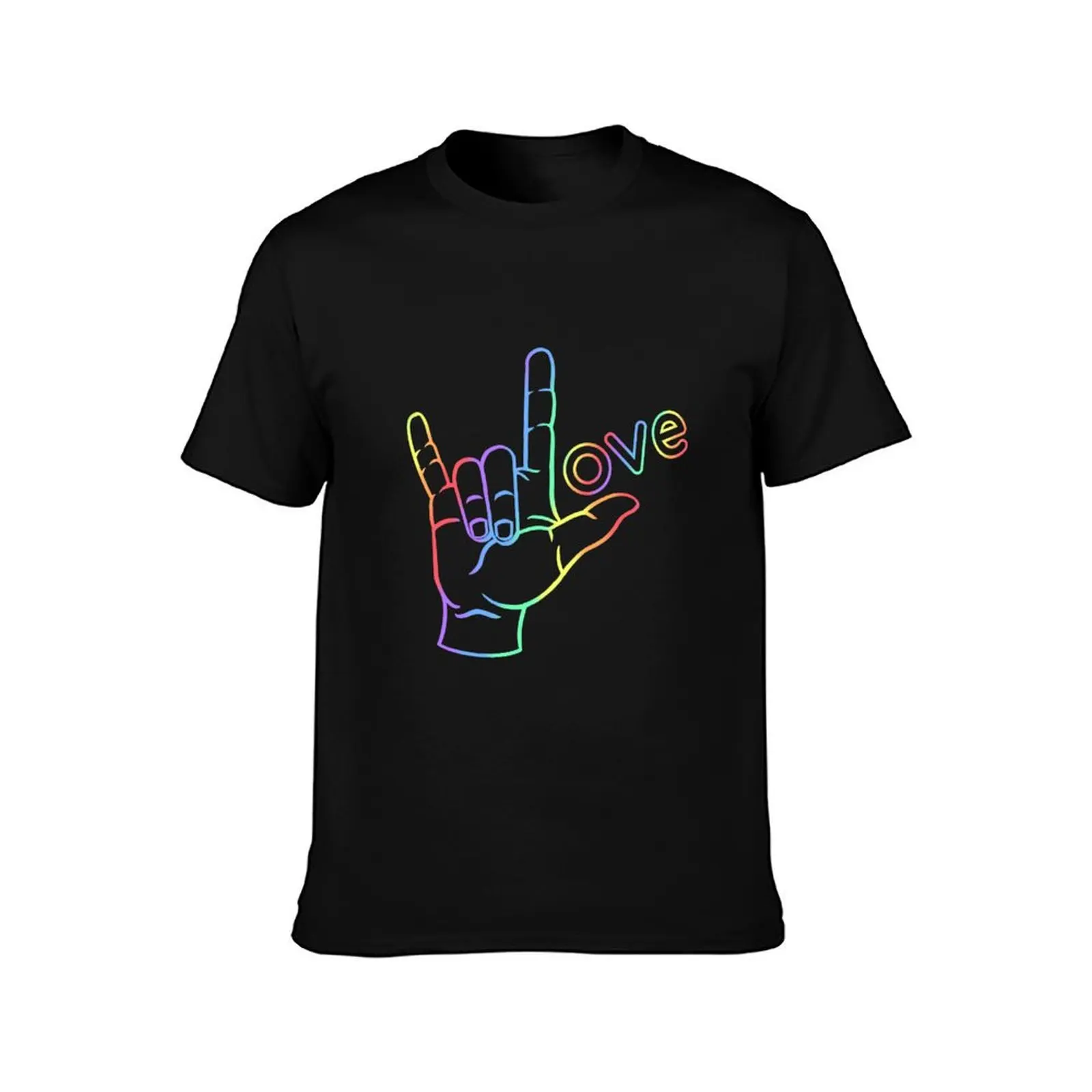 ASL Love T-Shirt Summer Casual Cotton Tee Oversized Streetwear Tops Vintage Graphic Print Loose Fit Short Sleeve