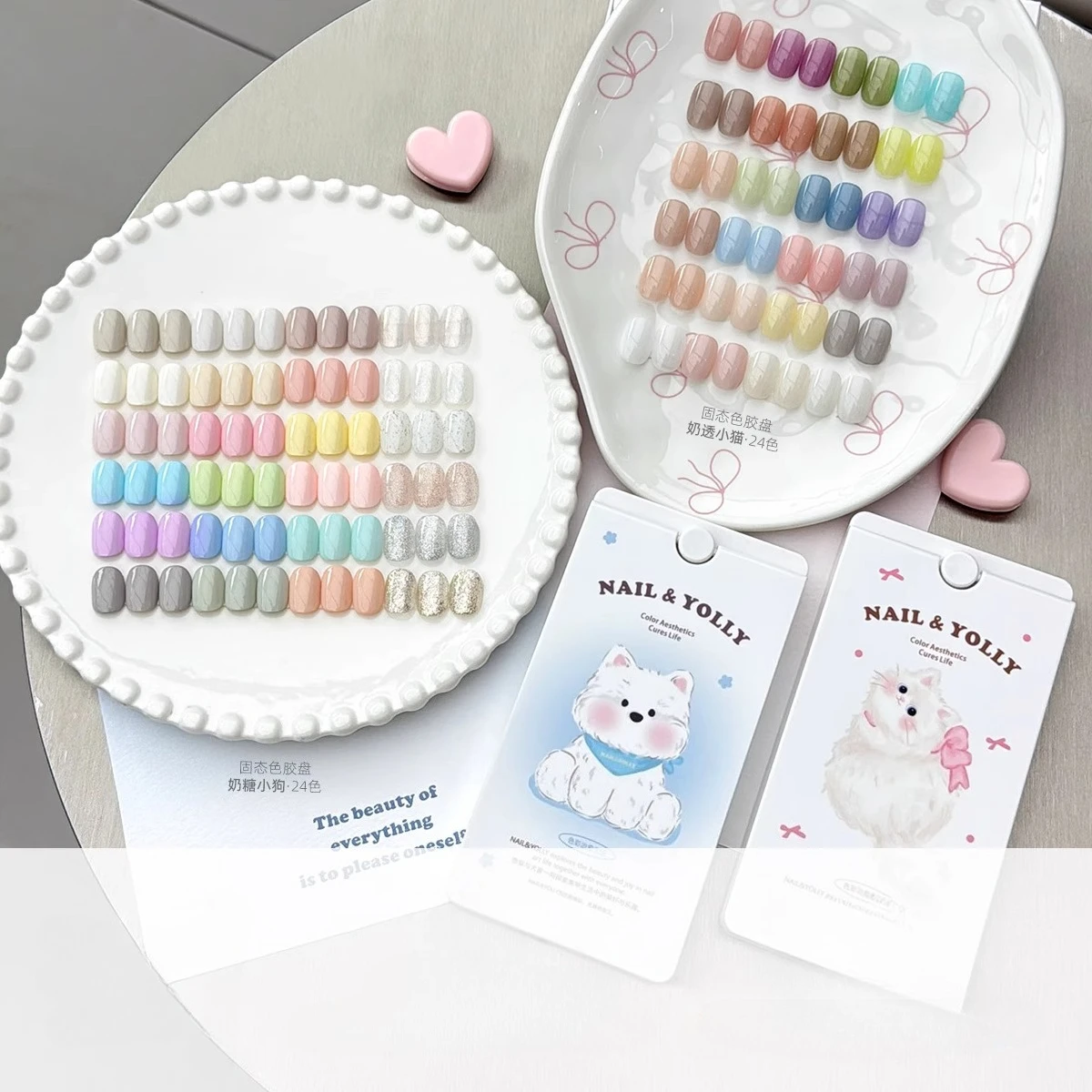 

24Colors Nail Cream Art Semi Permanent Gel Solid Gel Varnishes Set Nude Colors Glitter UV Gel Polish Palette All for Manicure