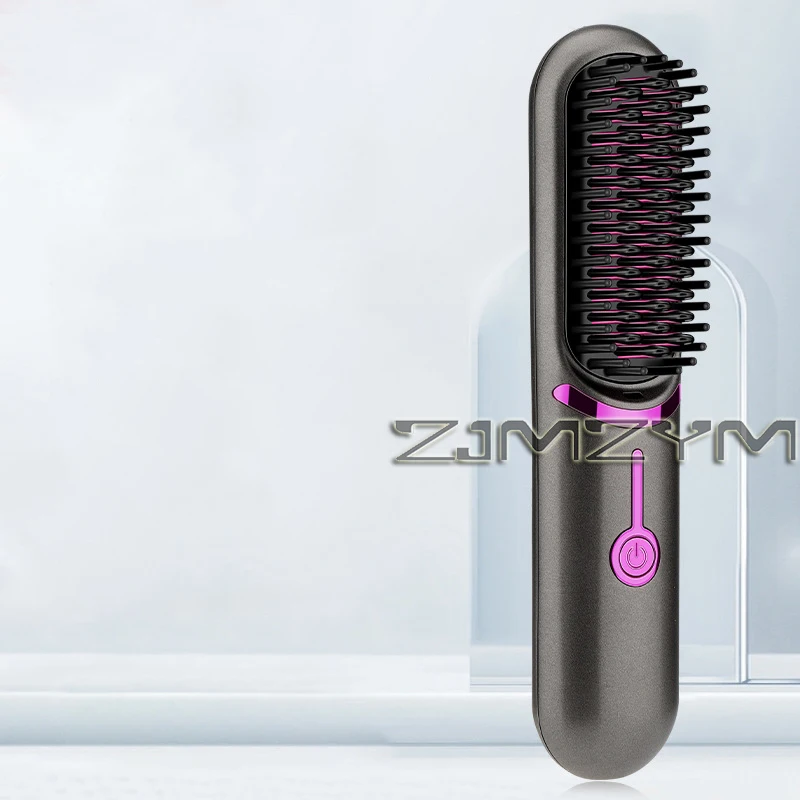 Wireless Hair Straightener USB Charging Fast Heated Straightener Brush Multifunctional Ceramic Hair Curler Hairdressng Tool