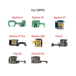 SIM Card Reader Socket Tray Slot Microphone Module Board Signal Antenna Connect Flex Cable For OPPO Realme X X7 Pro X50 Find X2