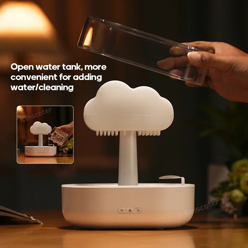 2024 2024 lucu baru untuk Cloud Diffuser Zen Raindrops pelembap udara penyebar minyak esensial USB Desktop semprotan ultrasonik