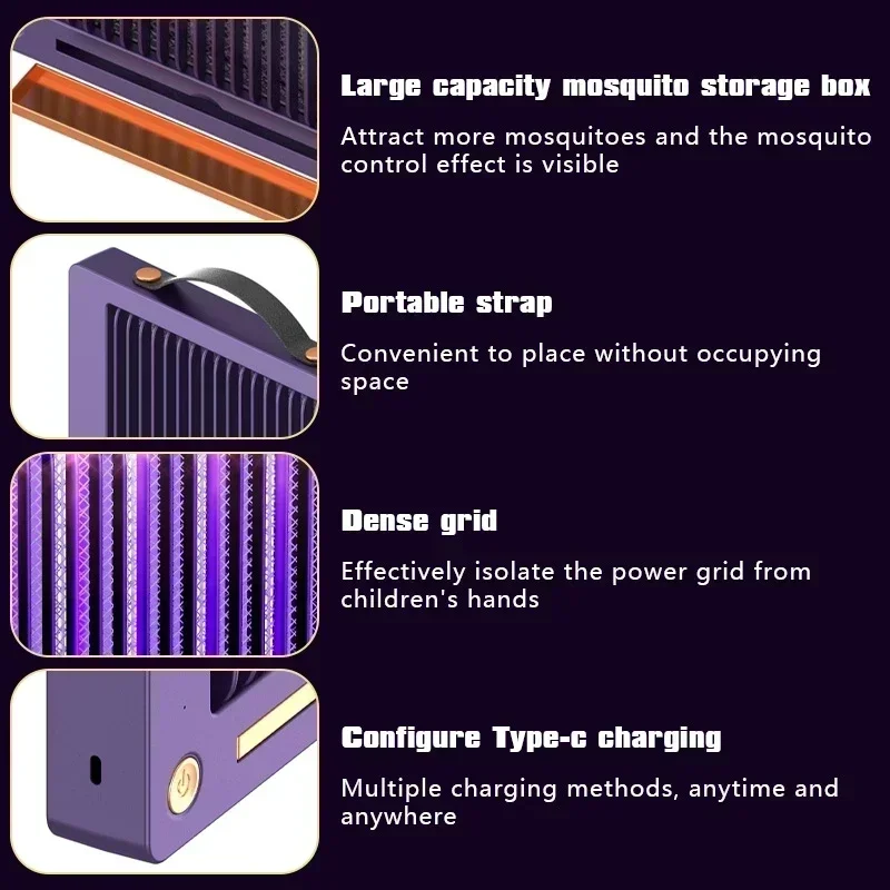 New Wall Mounted Electric Mosquito Killer Lamp Fly Insect Trap Lamp Bug Zapper Noiseless Mosquito Insect Killer for Home Outdoor