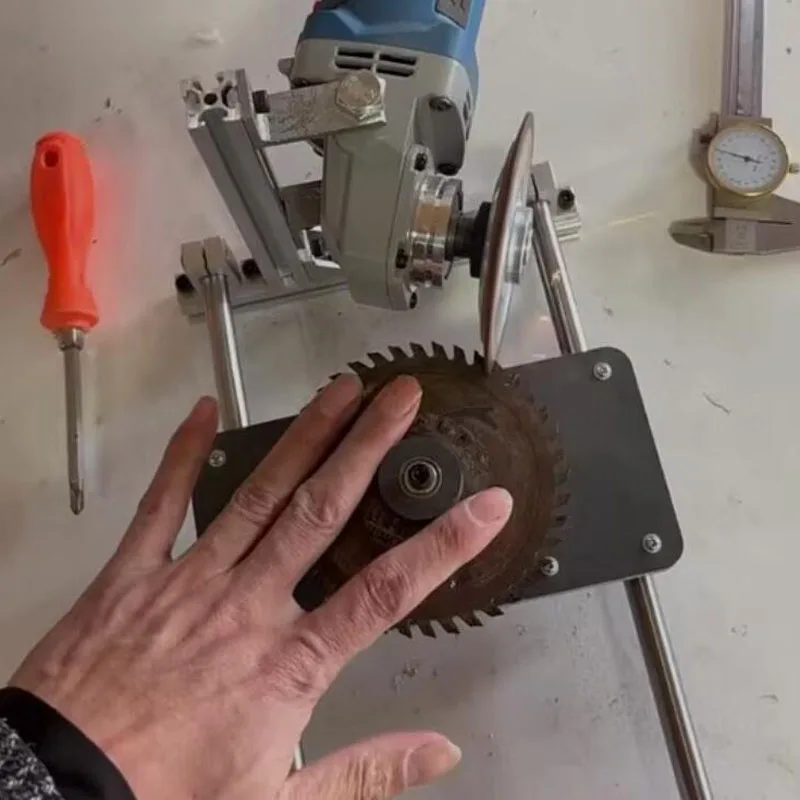 Saw Blade Sharpener, Multi-Function Angle Grinder Conversion Bracket, Fast Tooth Grinding, Woodworking Edge Sharpening Tool