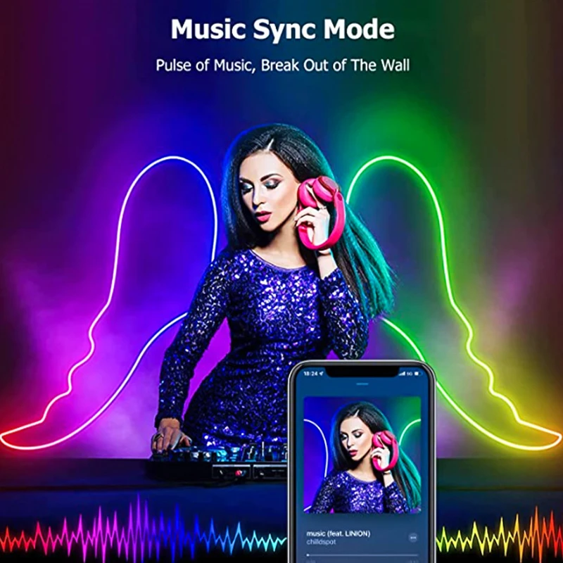 Flexible Light RGB Neon Strip 12V DIY Shape APP Control TV Backlight Game Room Bedroom Decoration WIFI Smart IP67 Running Horse