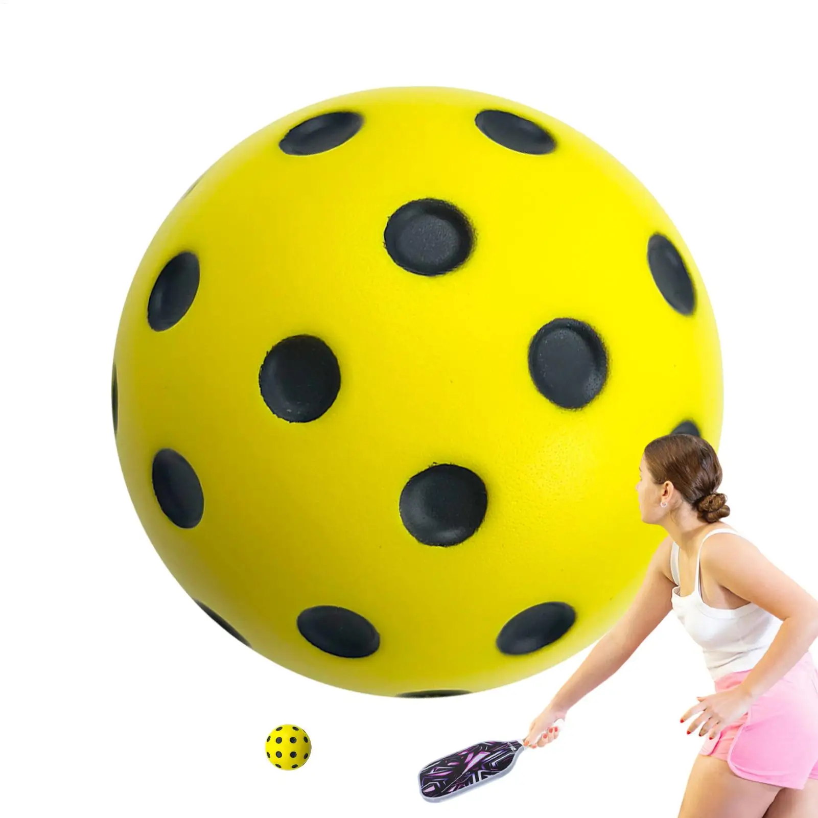 

1PC Silent Pickleball Indoor Entertainment Silent Practice Ball PU Foam High Bounce Resistance Not Disturbing People