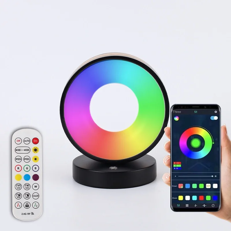 Lampka nocna 3D do sypialni, lampka LED RGB sterowana głosem, lampka indukcyjna z rytmem muzyki, lampka ambientowa LED z muzyką i efektem skaczącej światełkowej kula.