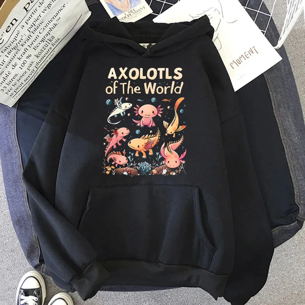 

Толстовка с капюшоном Axolotl Kawaii Аксолотль мира Толстовка с капюшоном в виде животных Аксолотль Эстетическая женская одежда Толстовка с рисунком Kawaii Одежда