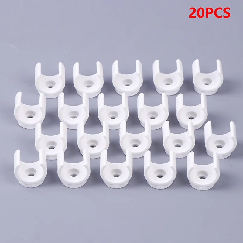 20 ชิ้น 20 มิลลิเมตร PVC ท่อ Clamps คลิปเชื่อมต่อ Fit สําหรับ 0.5/0.79 นิ้ว OD ทีวีถาดท่อท่อแขวนสนับสนุน Pex ท่อ