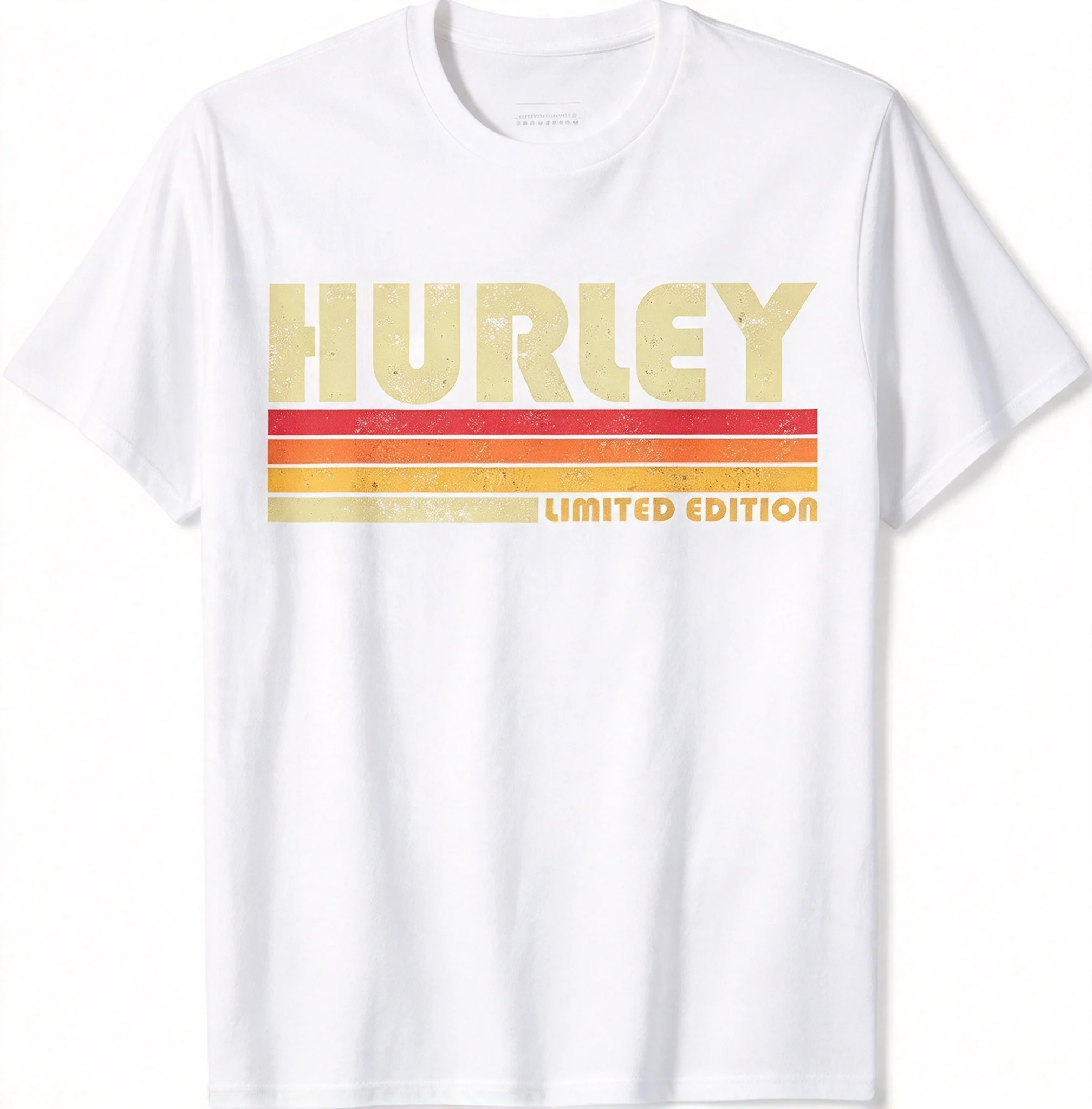 2026 Casual Short Sleeve Tee, Retro Color Stripe Vintage Distressed Letter Graphic Crew Neck Cotton Daily Tshirt Kids Adults